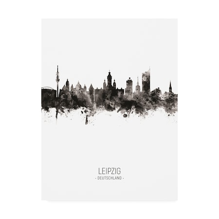 Michael Tompsett 'Leipzig Germany Skyline Portrait II' Canvas Art,35x47